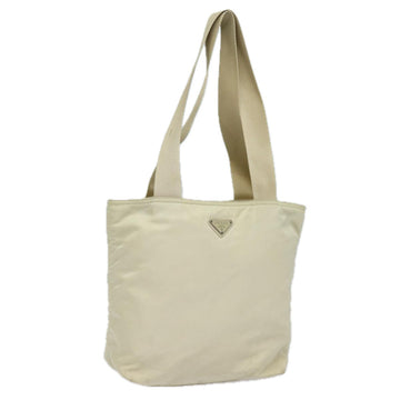 PRADA Nylon Tote Bag Beige Auth 80097