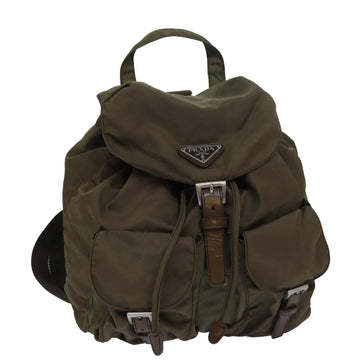 PRADA Nylon Backpack Khaki Auth 80100