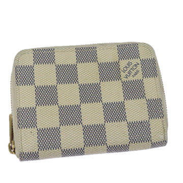 LOUIS VUITTON Damier Azur Zippy Coin Purse N60138 LV Auth 80198