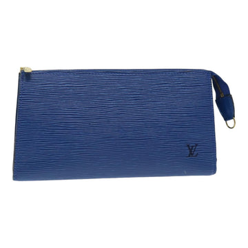 LOUIS VUITTON Epi Pochette Accessoires Pouch Blue M52985 LV Auth 80213