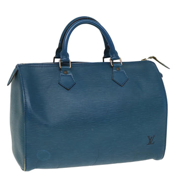 LOUIS VUITTON Epi Speedy 30 Hand Bag Toledo Blue M43005 LV Auth 80267