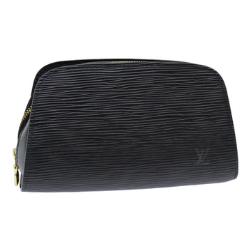 LOUIS VUITTON Epi Dauphine PM Pouch Black M48442 LV Auth 80419