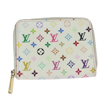 LOUIS VUITTON Monogram Multicolor Zippy Coin Purse White M93741 LV Auth 80435