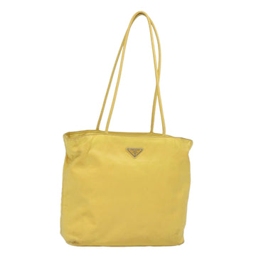 PRADA Tote Bag Nylon Yellow Auth 80566