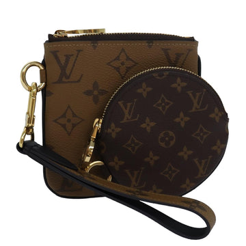 LOUIS VUITTON Monogram Reverse Pochette Trio Coin Purse M68756 LV Auth 80664