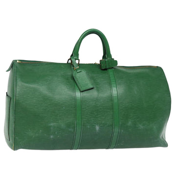 LOUIS VUITTON Epi Keepall 55 Boston Bag Green M42954 LV Auth 80678