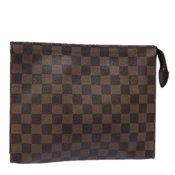 LOUIS VUITTON Damier Ebene Poche Toilette 26 Pouch N47543 LV Auth 80728