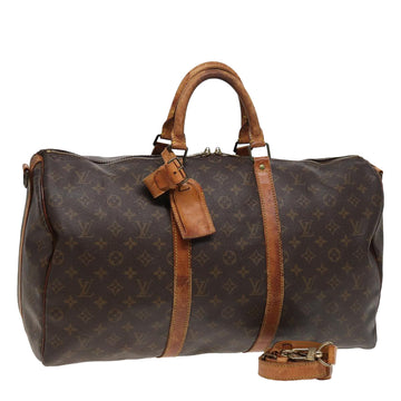 LOUIS VUITTON Monogram Keepall Bandouliere 50 Boston Bag M41416 LV Auth 80797