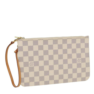 LOUIS VUITTON Damier Azur Neverfull MM Pouch Pouch LV Auth 80805