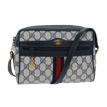 GUCCI GG Supreme Shoulder Bag PVC Leather Navy 98 02 004 Auth 80807