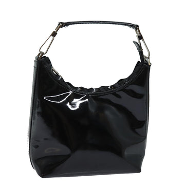 GUCCI Hand Bag Patent leather Black Auth 80889