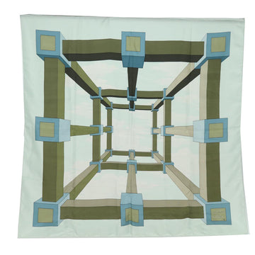 HERMES Carre 90 Scarf A.M. CASSANDRE POUR Silk Light Blue Auth 80912