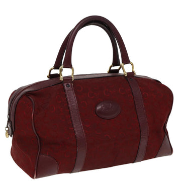 CELINE C Macadam Canvas Boston Bag Red Auth 81013