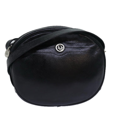 CHRISTIAN DIOR Shoulder Bag Leather Black Auth 81014