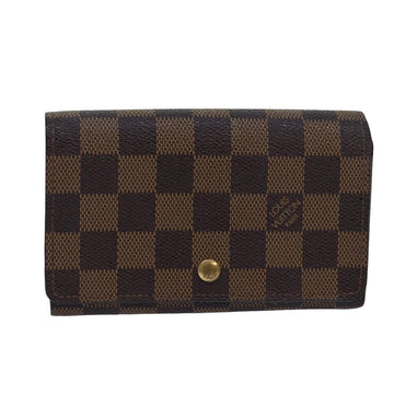 LOUIS VUITTON Damier Ebene Portefeuille Tresor Bifold Wallet N61736 Auth 81019