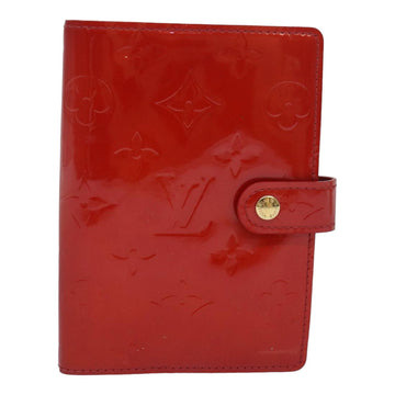 LOUIS VUITTON Vernis Agenda PM Day Planner Cover Rouge R21003 LV Auth 81031