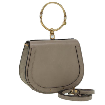 Chloe Nile Hand Bag Leather 2way Beige Auth 81052