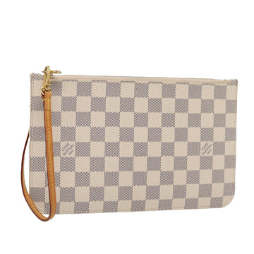 LOUIS VUITTON Damier Azur Neverfull MM Pouch Pouch LV Auth 81073