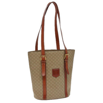 CELINE Macadam Canvas Shoulder Bag Beige Auth 81194