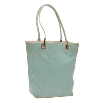 GUCCI GG Canvas Tote Bag Light Blue 002 1099 Auth 81207