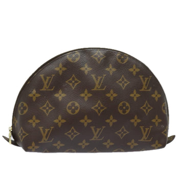 LOUIS VUITTON Monogram Trousse Demi Ronde Cosmetic Pouch M47520 LV Auth 81231