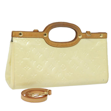 LOUIS VUITTON Monogram Vernis Roxbury Drive Hand Bag Perle M91374 LV Auth 81272