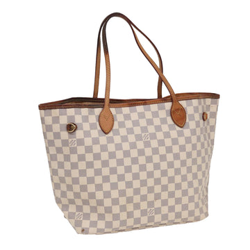 LOUIS VUITTON Damier Azur Neverfull MM Tote Bag N41605 LV Auth 81337