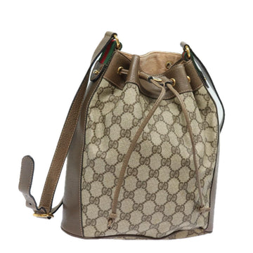 GUCCI GG Supreme Web Sherry Line Shoulder Bag PVC Beige 41 02 034 Auth 81369