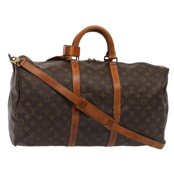 LOUIS VUITTON Monogram Keepall Bandouliere 50 Boston Bag M41416 LV Auth 81388