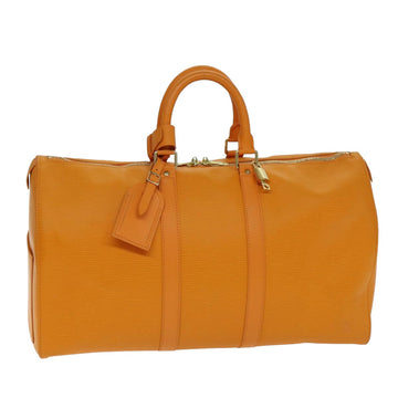 LOUIS VUITTON Epi Keepall 45 Boston Bag Orange Mandarin M5906H LV Auth 81396A