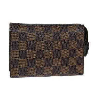 LOUIS VUITTON Damier Ebene Poche Toilette 15 Pouch N47548 LV Auth 81480