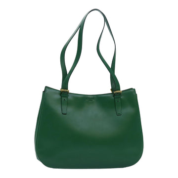 CELINE Shoulder Bag Leather Green Auth 81640