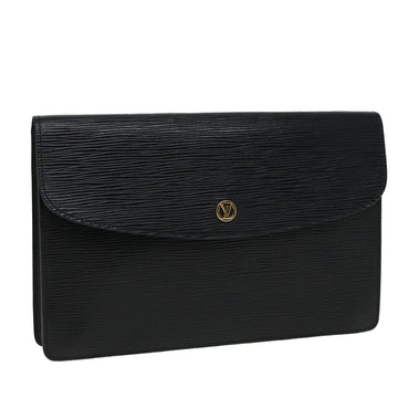 LOUIS VUITTON Epi Montaigne 27 Clutch Bag Black M52652 LV Auth 81694