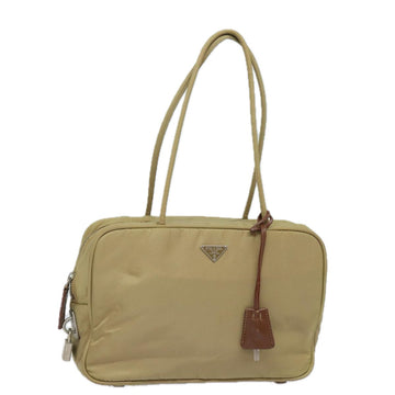 PRADA Shoulder Bag Nylon Beige Auth 81801