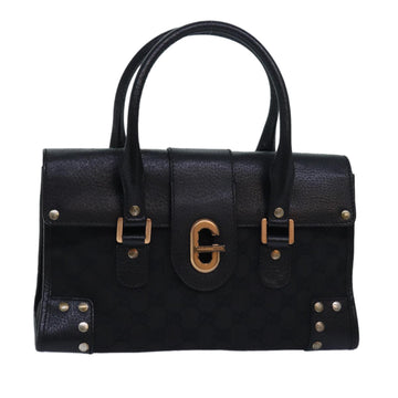 GUCCI GG Canvas Hand Bag Black 124286 Auth 81873