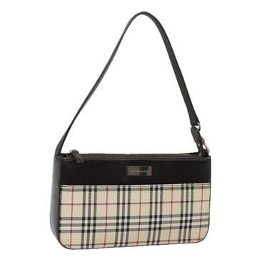 BURBERRY Nova Check Hand Bag Canvas Beige Auth 81919