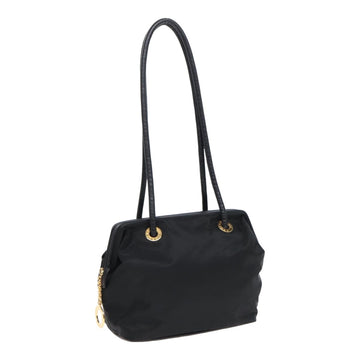 CELINE Shoulder Bag Nylon Black Auth 82007