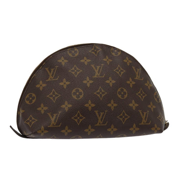 LOUIS VUITTON Monogram Trousse Demi Ronde Cosmetic Pouch M47520 LV Auth 82041