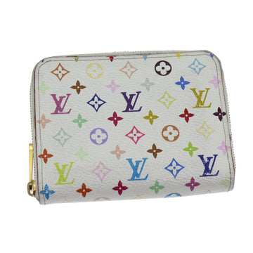 LOUIS VUITTON Monogram Multicolor Zippy Coin Purse White M93741 LV Auth 82052