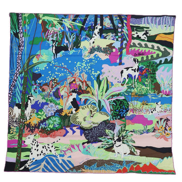 HERMES Carre 90 Scarf En Liberte Silk Multicolor Auth 82077