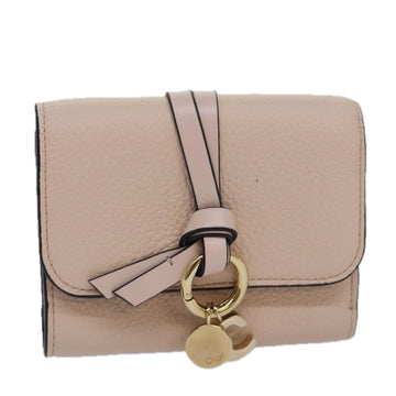 Chloe Wallet Leather Pink Auth 82138