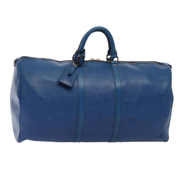 LOUIS VUITTON Epi Keepall 55 Boston Bag Vintage Blue M42955 LV Auth 82152