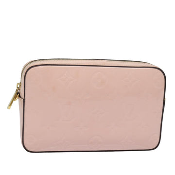 LOUIS VUITTON Monogram Vernis Camera Pouch Rose Valerine M64058 LV Auth 82205