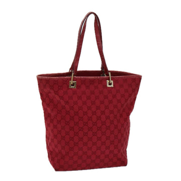 GUCCI GG Canvas Tote Bag Red 002.1098 3444 Auth 82259