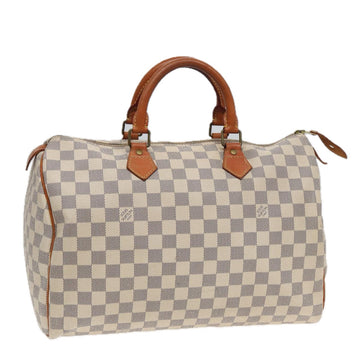 LOUIS VUITTON Damier Azur Speedy 35 Hand Bag N41535 LV Auth 82321