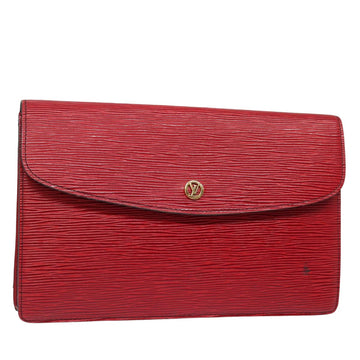 LOUIS VUITTON Epi Montaigne 27 Clutch Bag Red M52657 LV Auth 82375