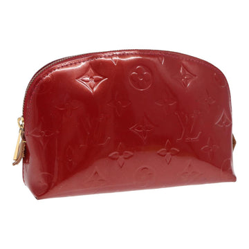 LOUIS VUITTON Monogram Vernis Pochette Cosmetic Pouch Rouge M91496 LV Auth 82459