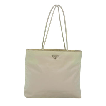 PRADA Tote Bag Nylon White Auth 82568