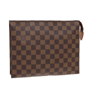 LOUIS VUITTON Damier Ebene Poche Toilette 26 Pouch N47543 LV Auth 82616