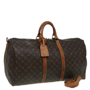 LOUIS VUITTON Monogram Keepall Bandouliere 55 Boston Bag M41414 LV Auth 82643